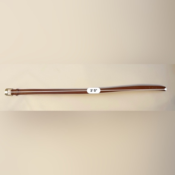 Authentic YSL Yves Saint Laurent Womens Belt 36 Inch 90 Cm Brown Leather Gold - Picture 14 of 16